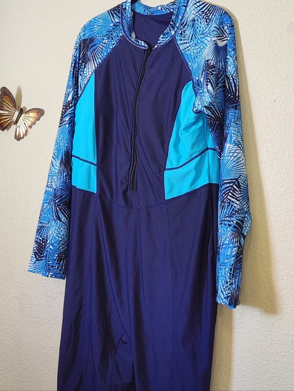 Tropical Navy and Aqua Romper